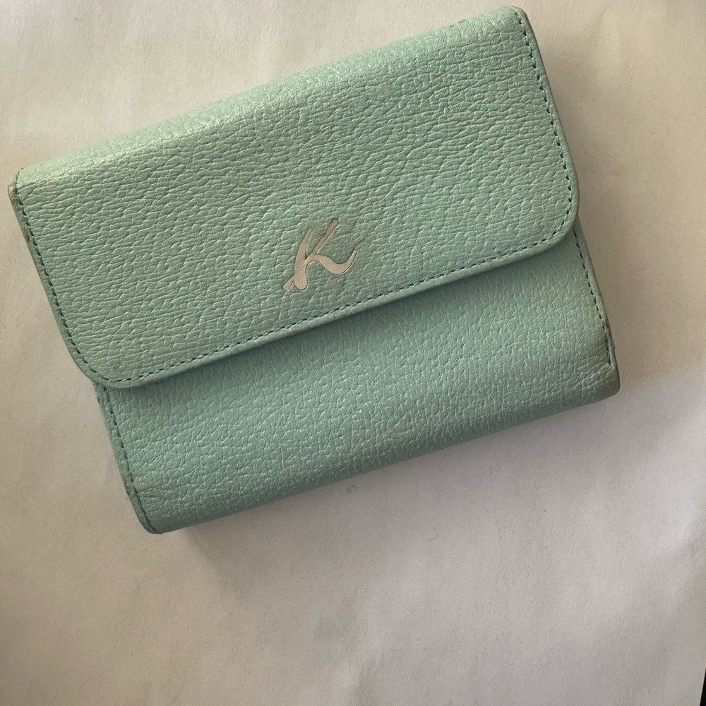 Kitamura Mint Green Leather Wallet